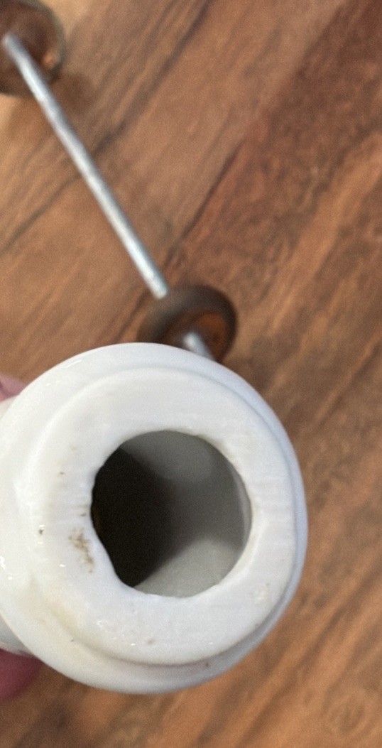 vintage delft blue and white ceramic handle, found on copper kettles, teapots