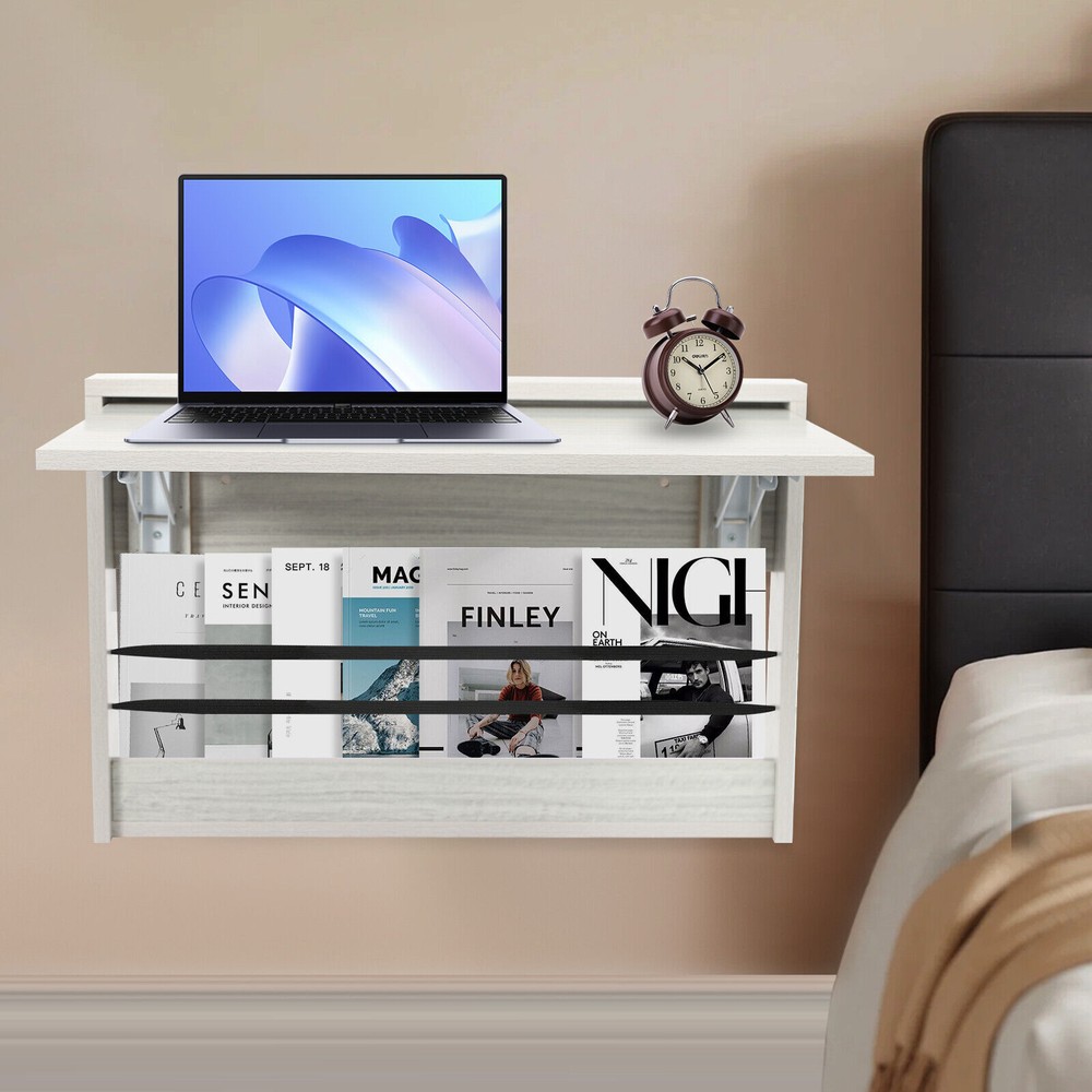 Folding Wall Table, Light Gray Fold Down Table Wall Mounted For Workbench, Home