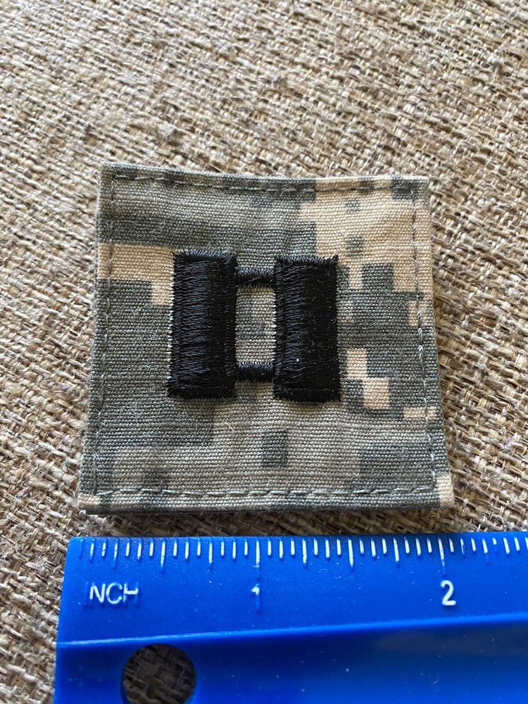 US Army Captain CPT O-3 Rank ACU Hook / Loop Pattern Military Patch INV6272