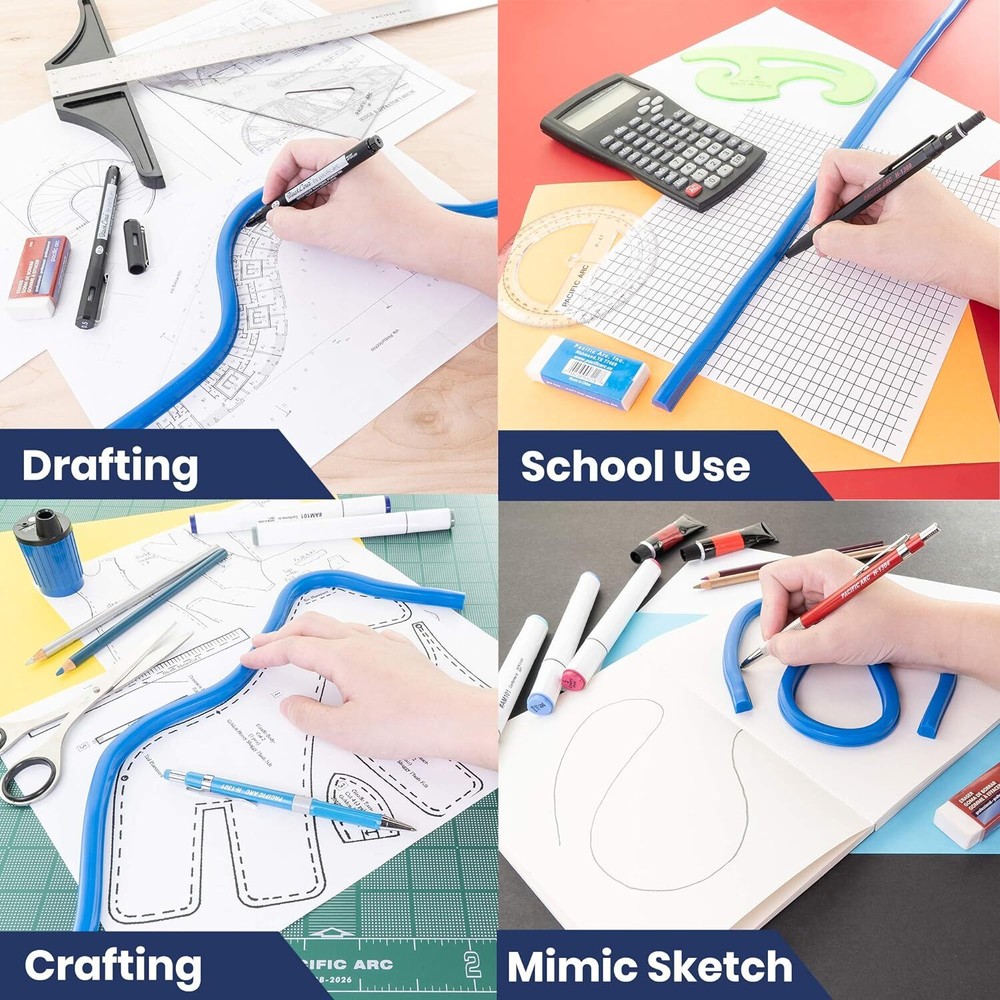 Pacific Arc Flexible Curve 24" with Inking Edge, for Drawing, Pattern Making