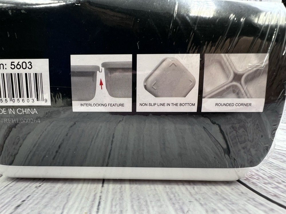 Interlocking 8 Bin Organizer - Durable Plastic - Interlocking Feature - White