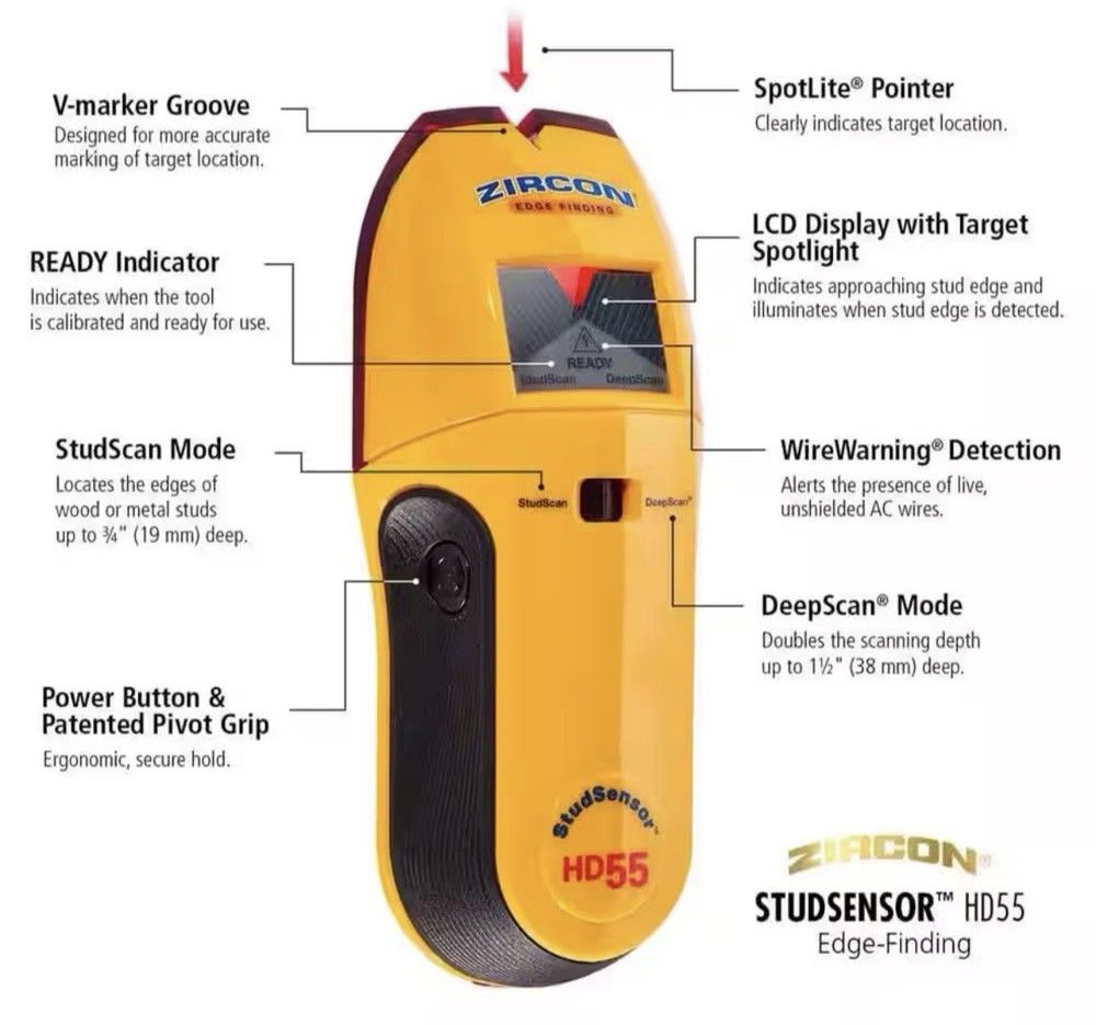 Zircon StudSensor HD55 Stud Finder 65945