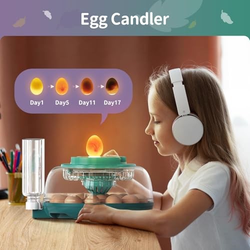 Automatic Egg Hatcher with LED Screen, Large Egg Incubator with Adjustable