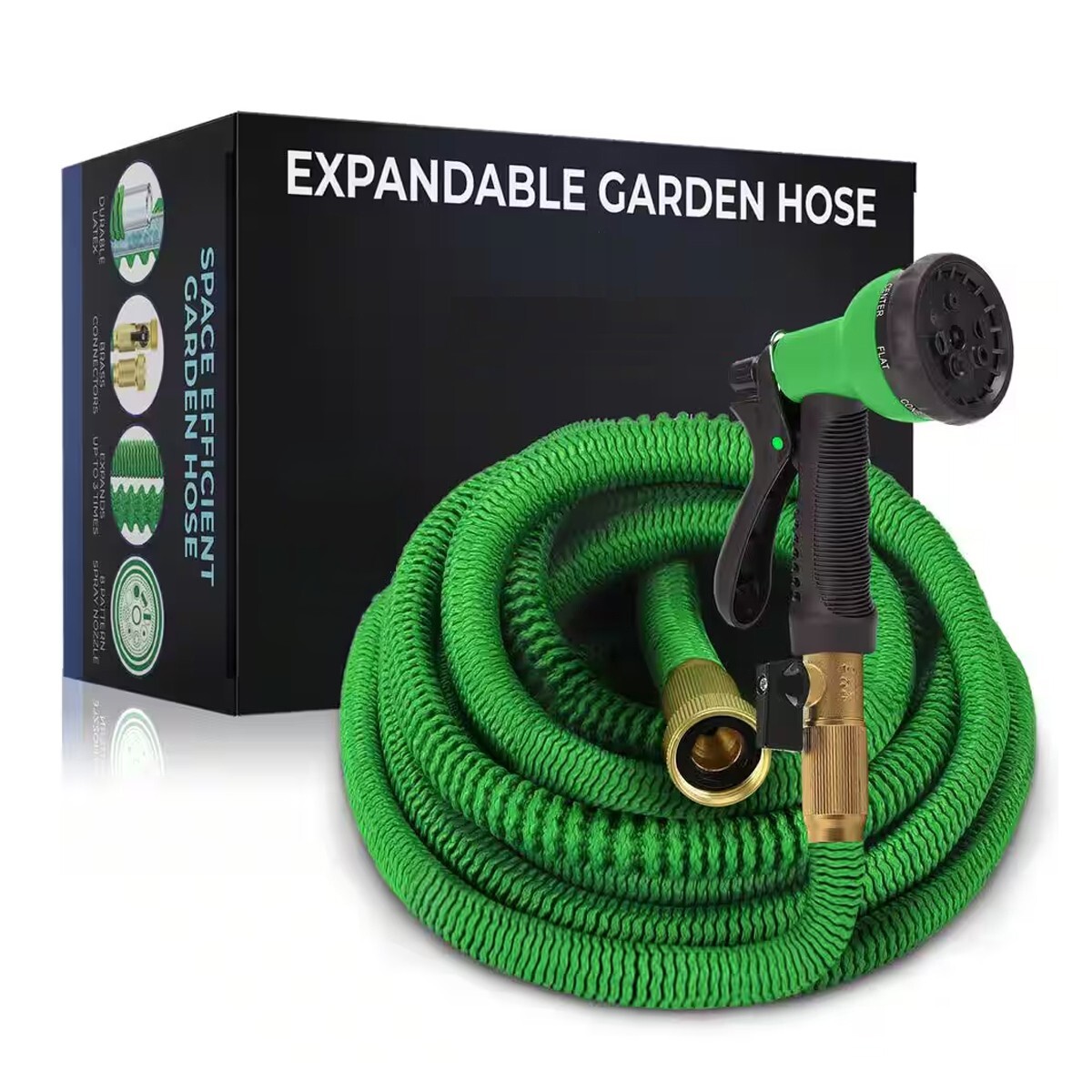 50 75 100ft HEAVY DUTY 4X Stronger Deluxe Expandable Flexible Garden Water Hose