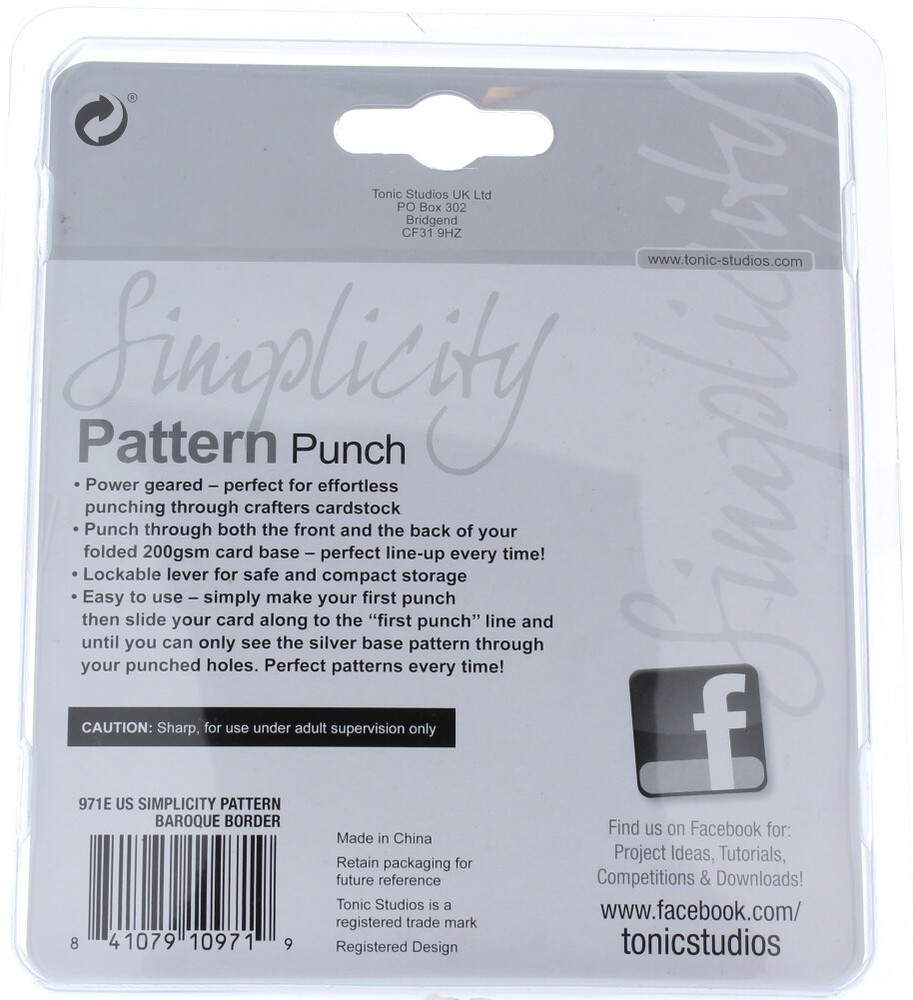 Tonic Studios Simplicity Pattern Paper Punch Baroque Border
