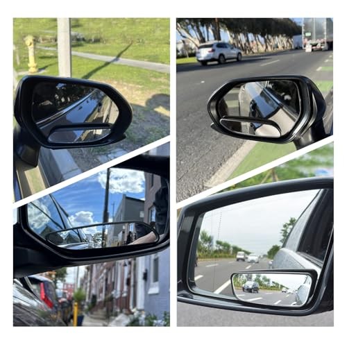 2 PCS Blind Spot Mirror, Rectangular Framed Curved Wide-angle Rearview Mirror,