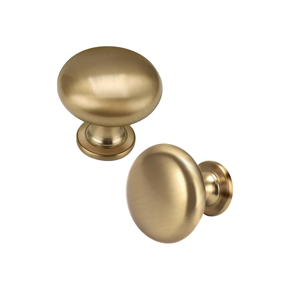 Solid Brass Cabinet Knobs 15 Pack, Brushed Gold Drawer Knobs, Antique Brass D...