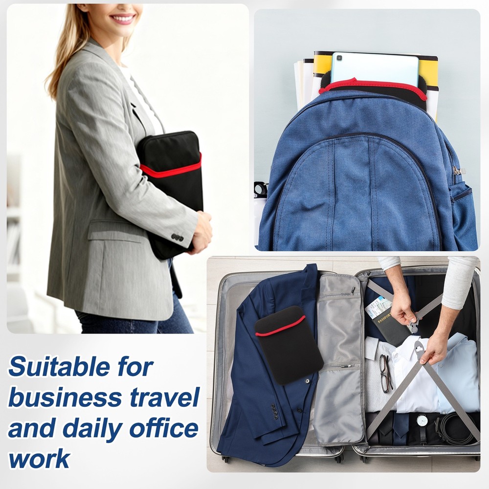 2pcs Laptop Case Computer Sleeve Universal for 7" Notebook Red-Black
