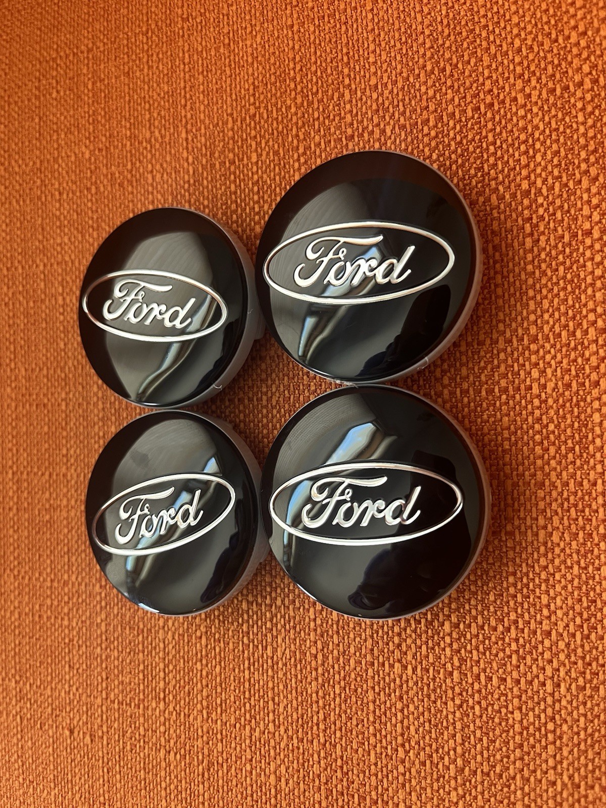 4Pcs Wheel Center Caps 2-1/8" BLACK Hubcaps Rim Emblem for Ford 54mm