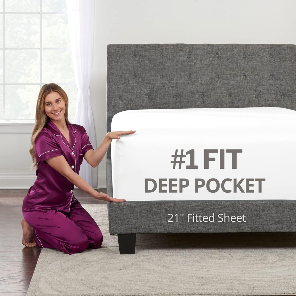Luxury Microfiber King Fitted Sheet - Extra Deep Pocket 21