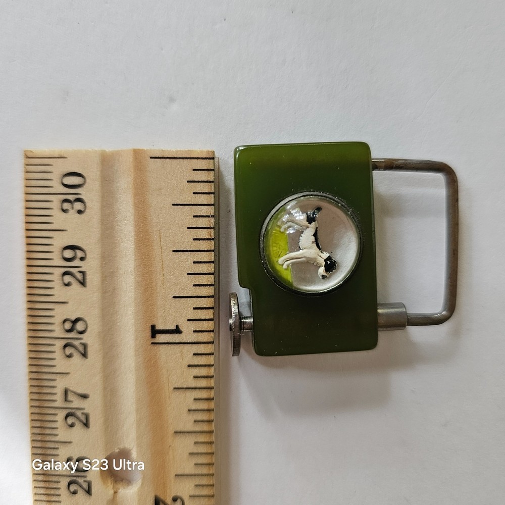 Vintage Green Bakelite Lock Dog in Bubble