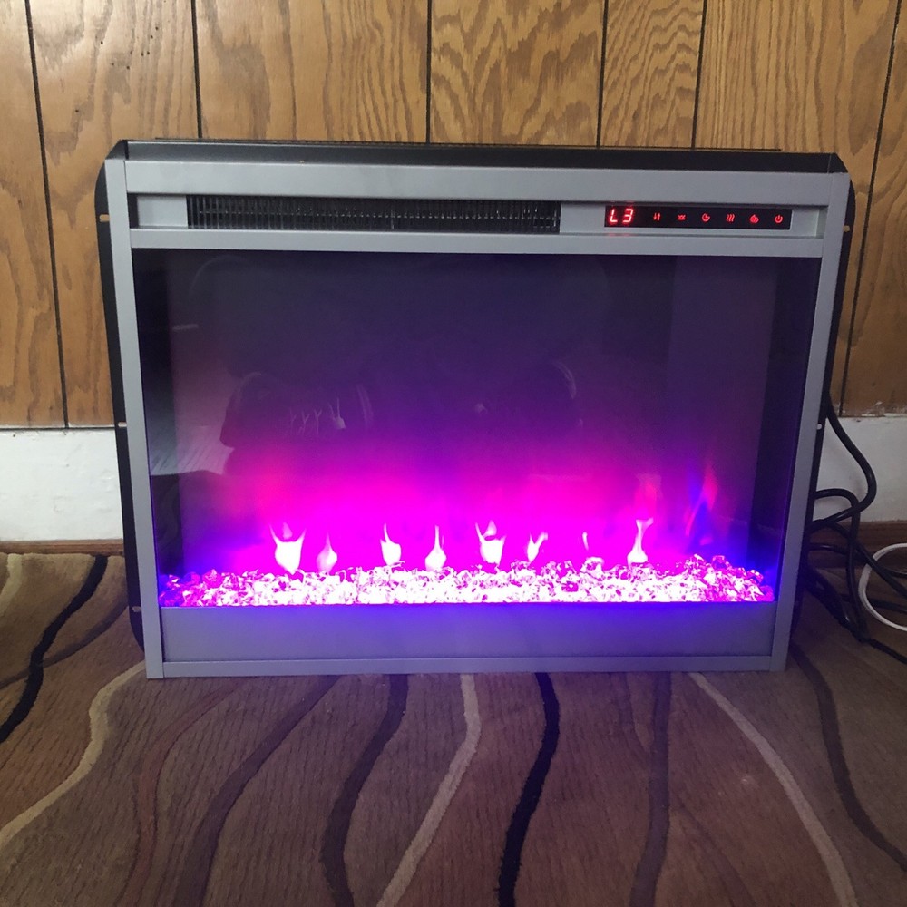 AltraFlame 23 Inch Silver Frame Electric Fireplace Insert Or Stand Alone.