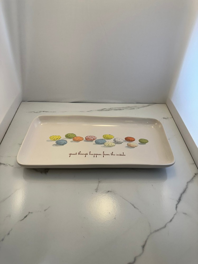 Rae Dunn Easter Egg "Great things happen from the inside" Serving Tray