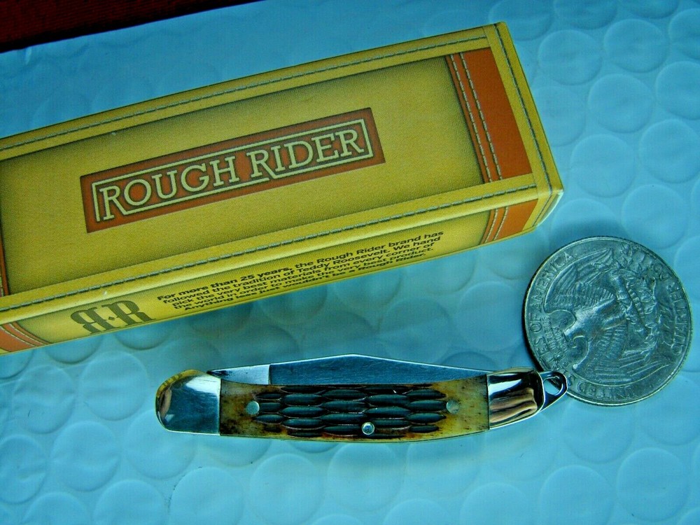 ROUGH RIDER BONE TINY MINIATURE COPPERHEAD SMALL KNIFE RYDER 186 TR KD