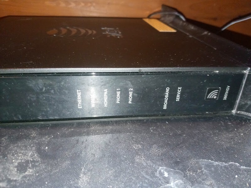 AT&T PACE MODEM/WIRELESS ROUTER MODEL 3801HGV