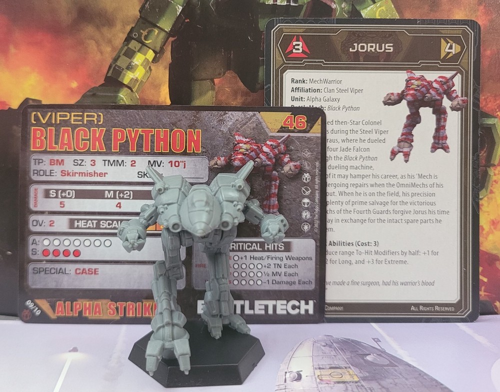 Battletech Black Python Mech Clan Cavalry Star Miniature