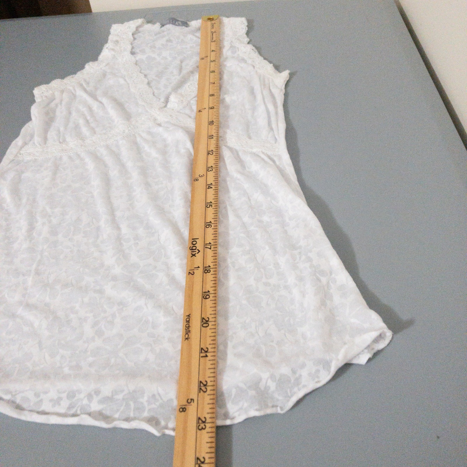 Delias Burnout Babydoll Y2K Tank Top Womens XS White Layer Piece