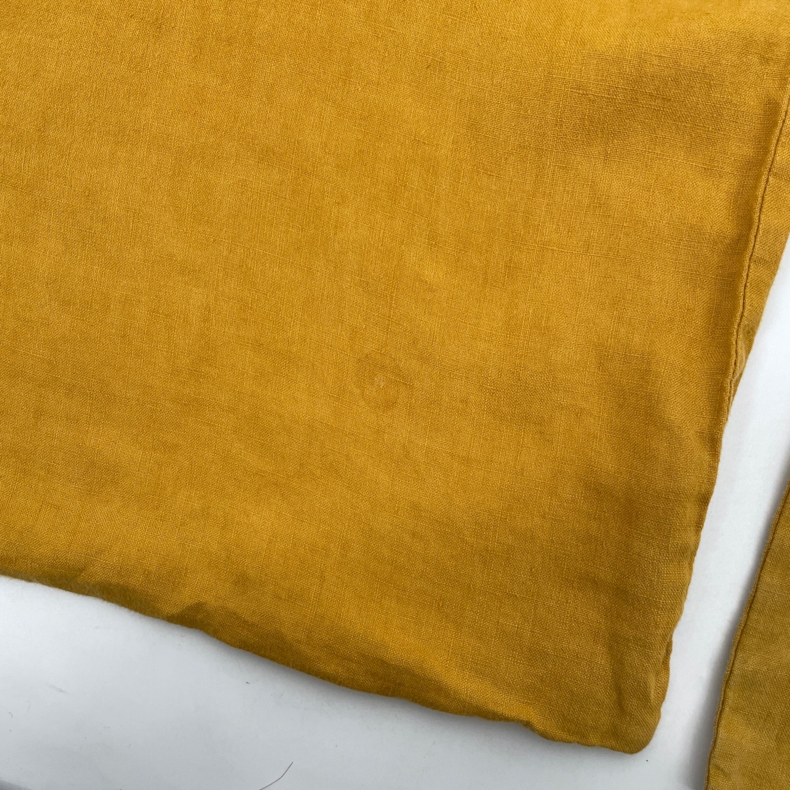 Set of 2 Bed Threads 100% Linen Mustard Yellow Pillowcase solid Queen standard