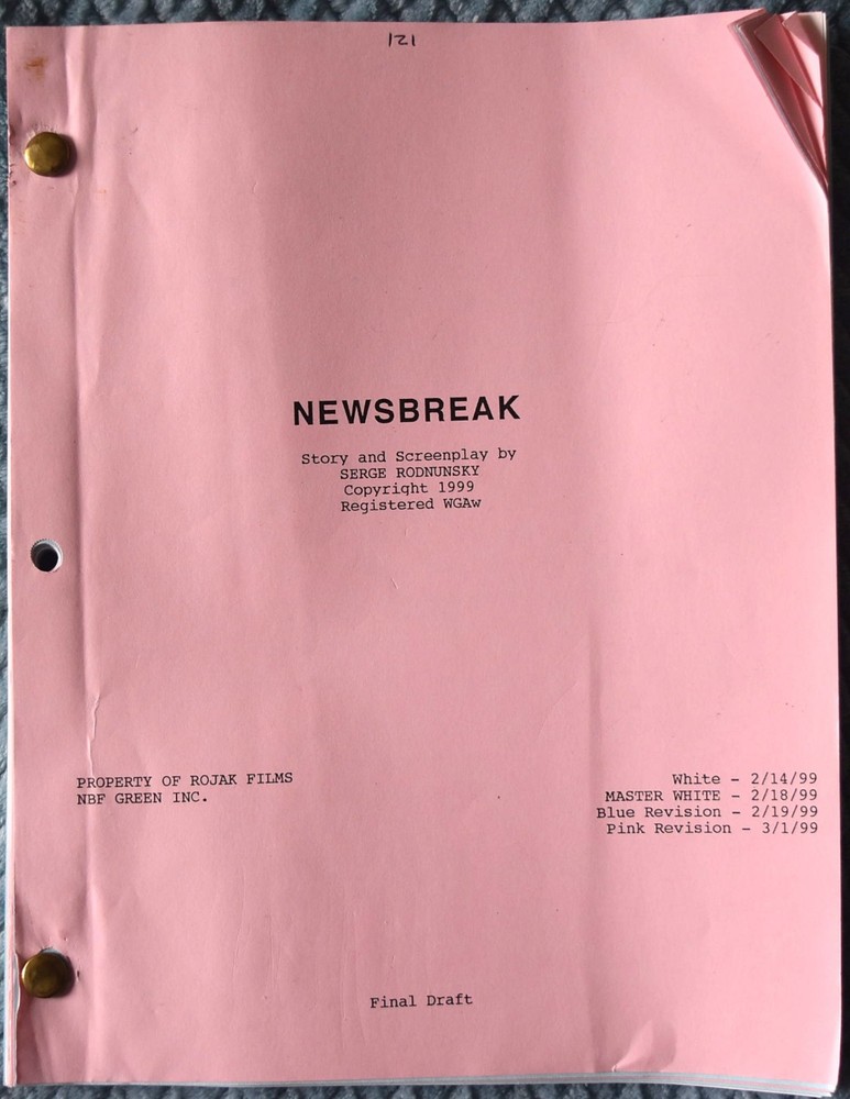 1999  "Newsbreak" Original Script Screenplay Final Draft