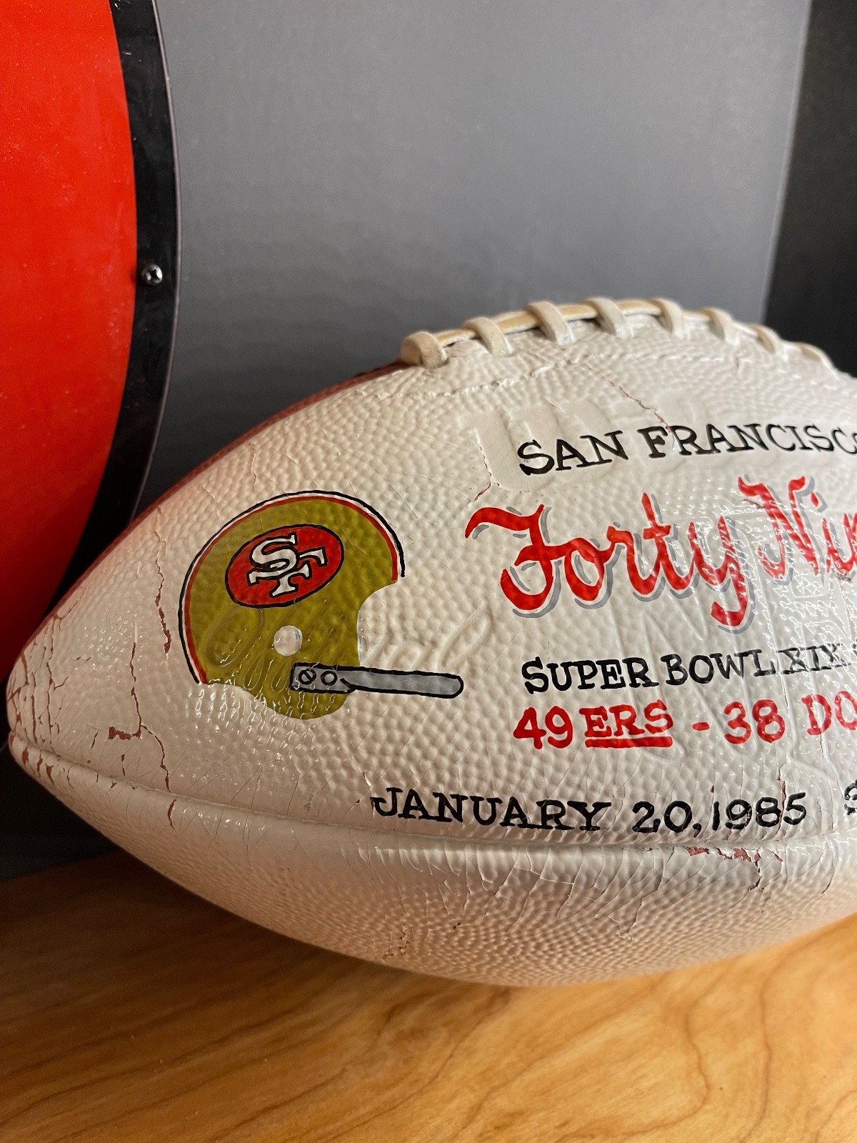 1985 Super Bowl XIX Football 49ers Dolphins game ball