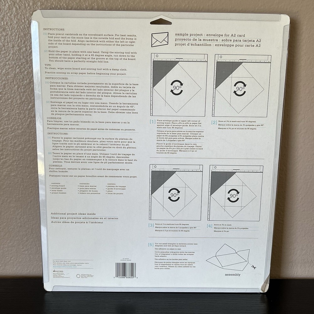 Martha Stewart Crafts Scoring Board Envelope Tool 3pc Card Making Set 12”