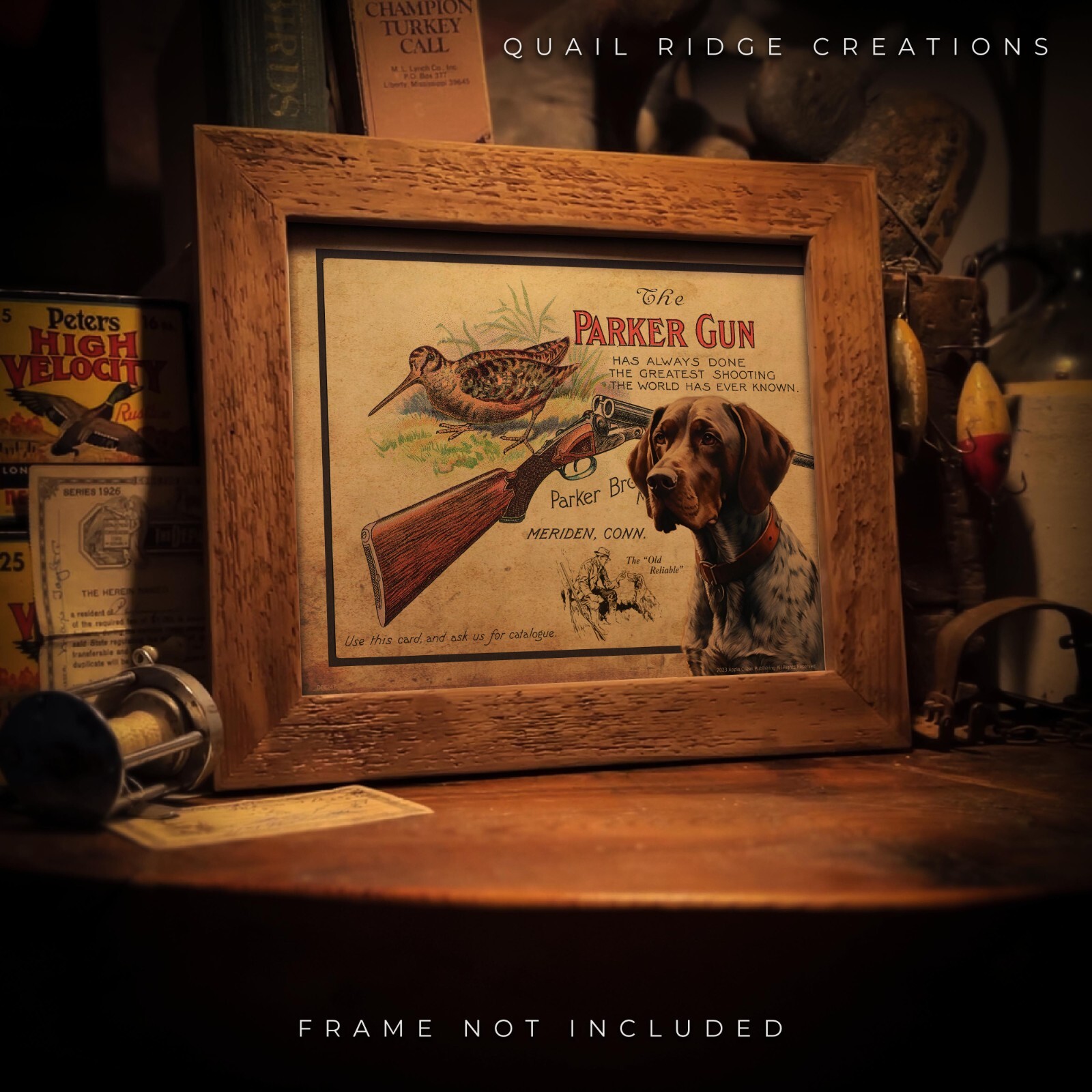 Parker Gun Advertising Art Print German Shorthair Hunting Dog Wall Decor Gift