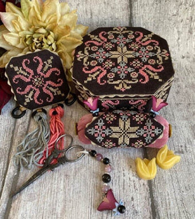 NEW RELEASE- "Black Fantasy" Octagonal Sewing Box Charts