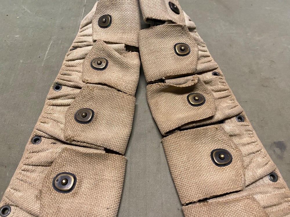 ORIGINAL WWI US ARMY M1910 INFANTRY M1903 RIFLE 10 POCKET AMMO BELT-RUSSELL