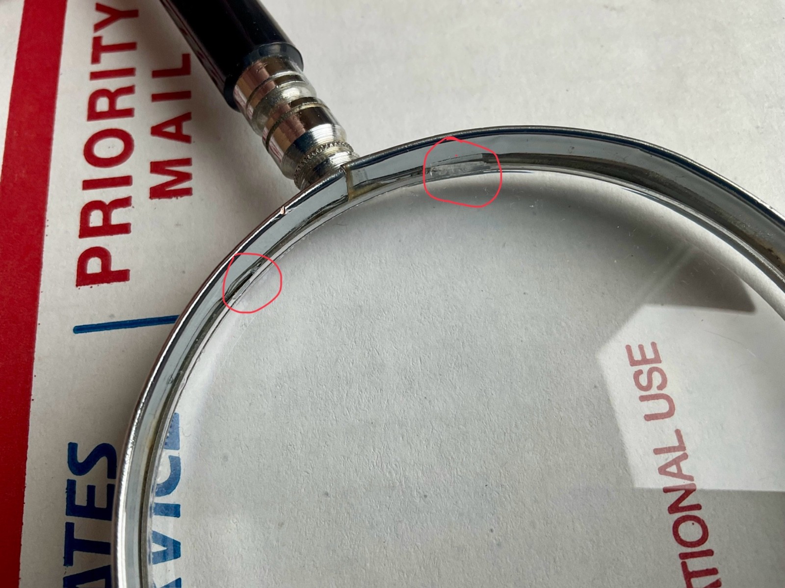 Vintage Magnifying Glass - Glass Lens Metal Frame - Made in Japan