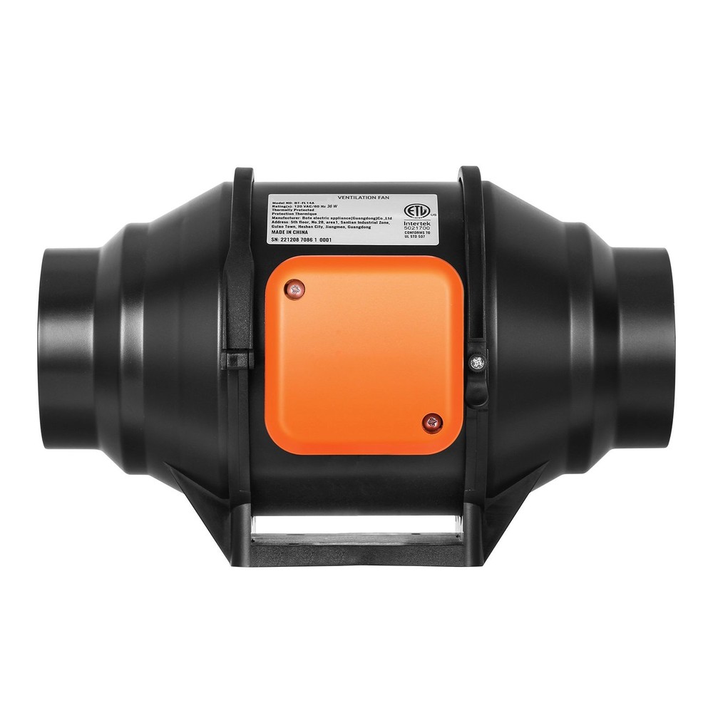 Inline Duct Fan, 4-Inch 200 CFM with Variable Speed Controller, Quiet AC-motor V