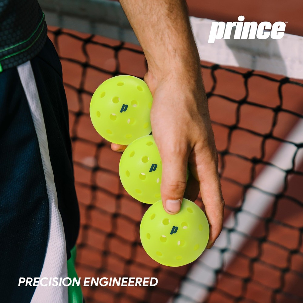 Prince - Performance Pickleballs, Optimized Pickleballs - 3 Pack, Yellow