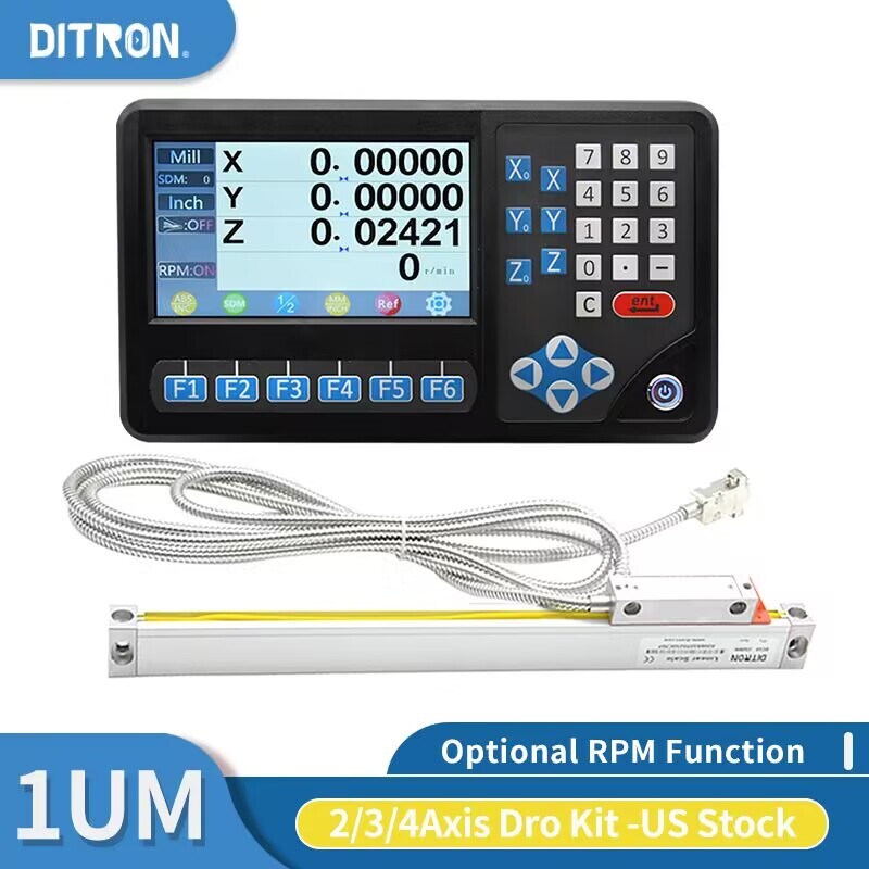 1UM  Linear Scale Encoder Digital Readout Display DRO 2/3/4Axis Lathe Mill Drill