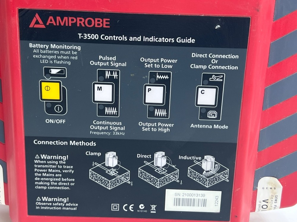 AMPROBE T-3500 CONTROLS & INDICATORS GUIDE