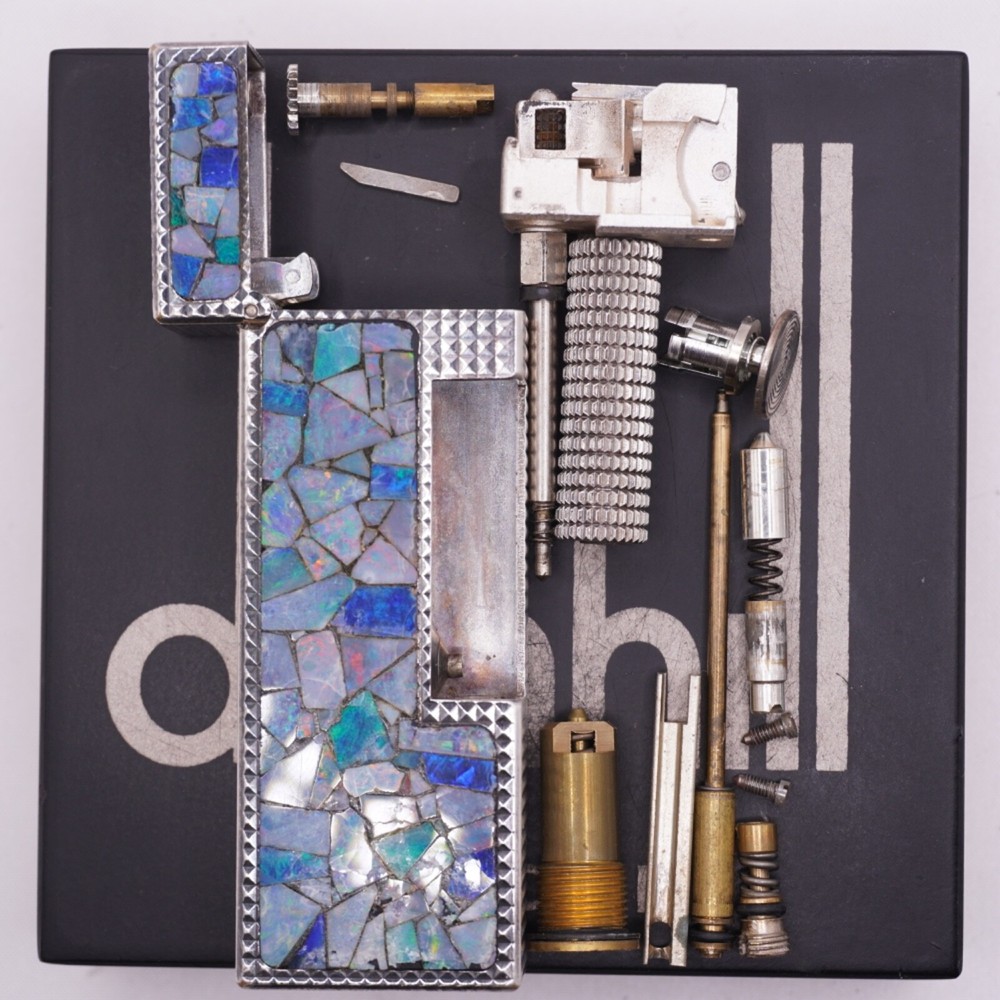 Dunhill Lighter Silver Hobnail Opal Pattern_Ultrasonically cleaned_Working