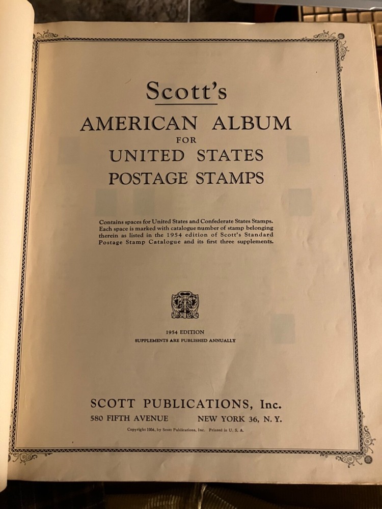Vintage Scott The American Album For United States Stamps 1954 Ed. 136 stamps