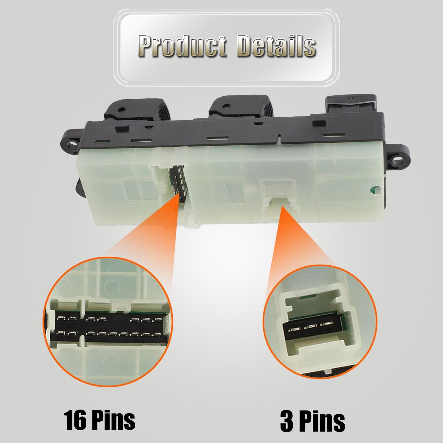 83071-AJ010 Driver Side Master Power Window Switch 83071-AJ010, Black