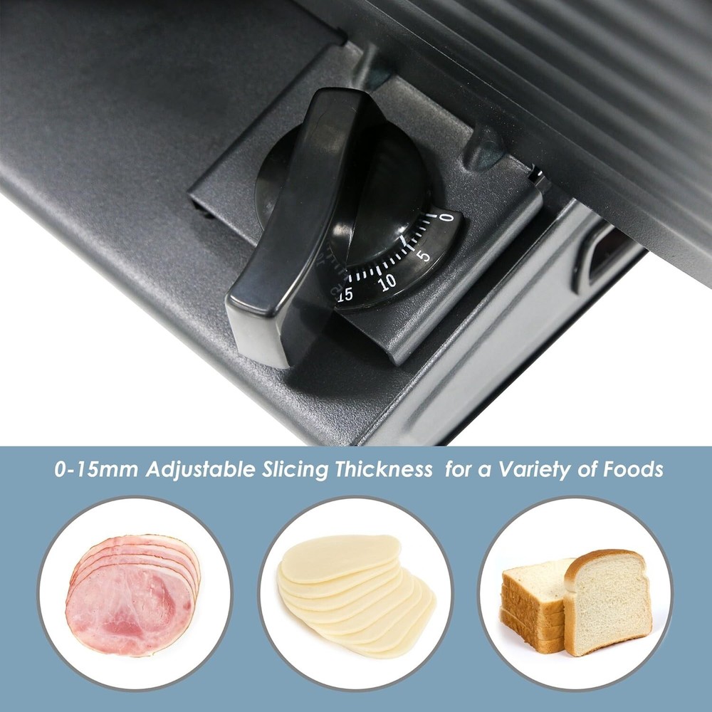 7.5" Stainless Steel Meat Slicer - Versatile, Easy-Clean, Automatic Operation