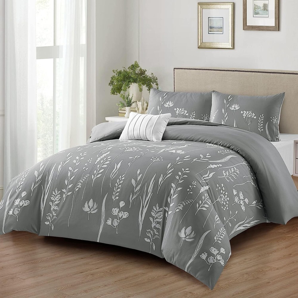 Style Quarters Heather 4 Pcs Comforter Sets 100% Microfiber polyester-King Size
