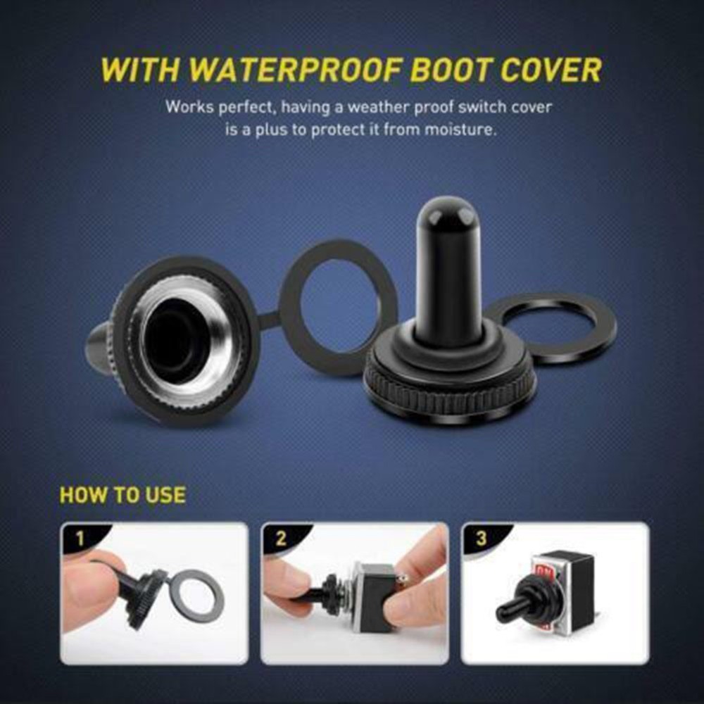 Five Pack Waterproof On Off Metal Toggles Suitable for Electrical Projects