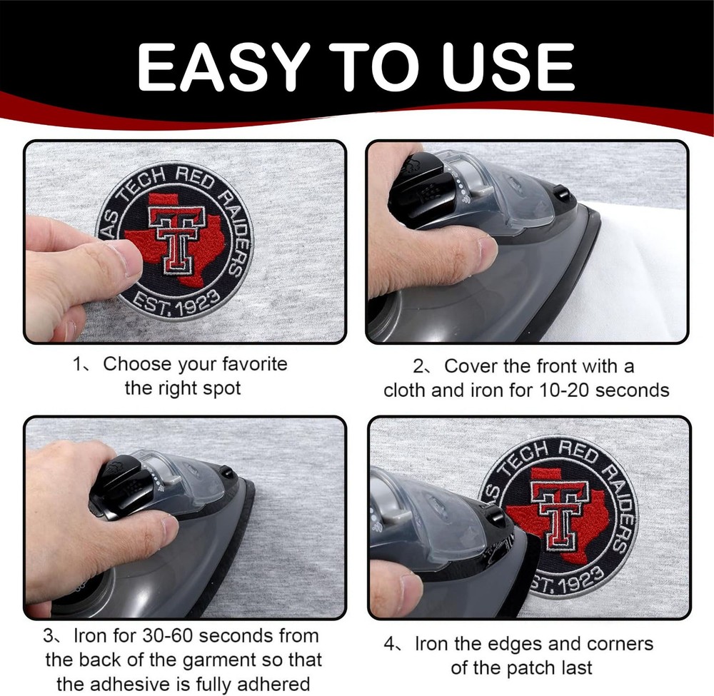 Texas Tech Red Raiders NCAA Team Logo Iron On Patch-Sew Patch-Embroidered Patch
