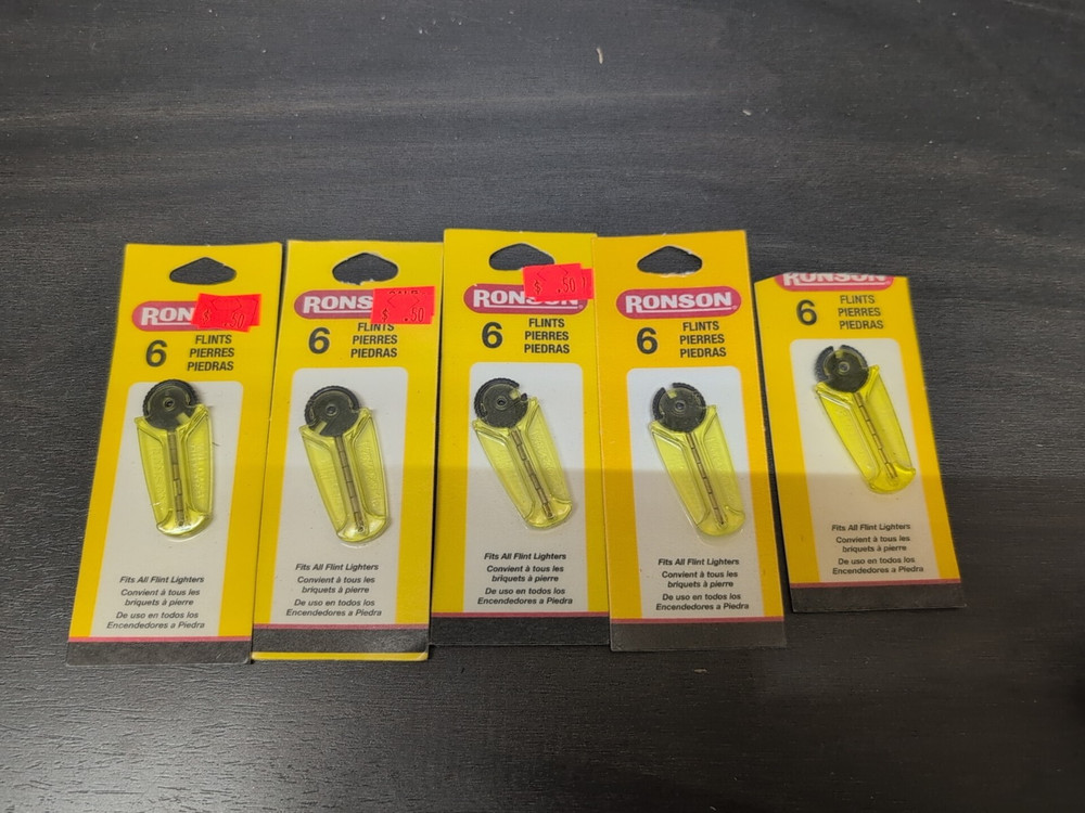 5X 6 Pack Genuine Ronson Lighter Flints 30 Total
