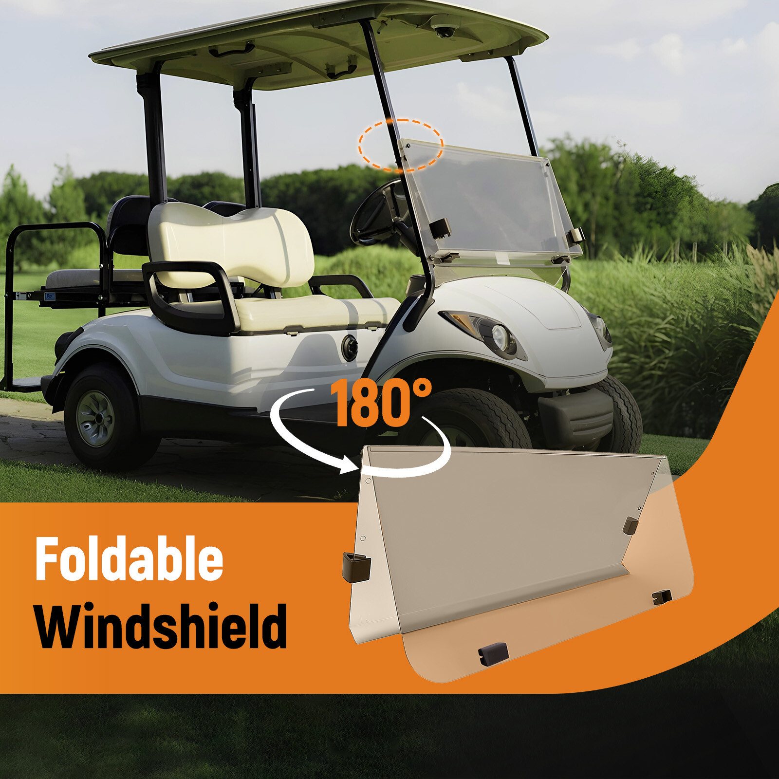 Front Tinted Windshield Windscreen for Yamaha G14 G16 G19 Golf Cart 95-03 PC 4MM
