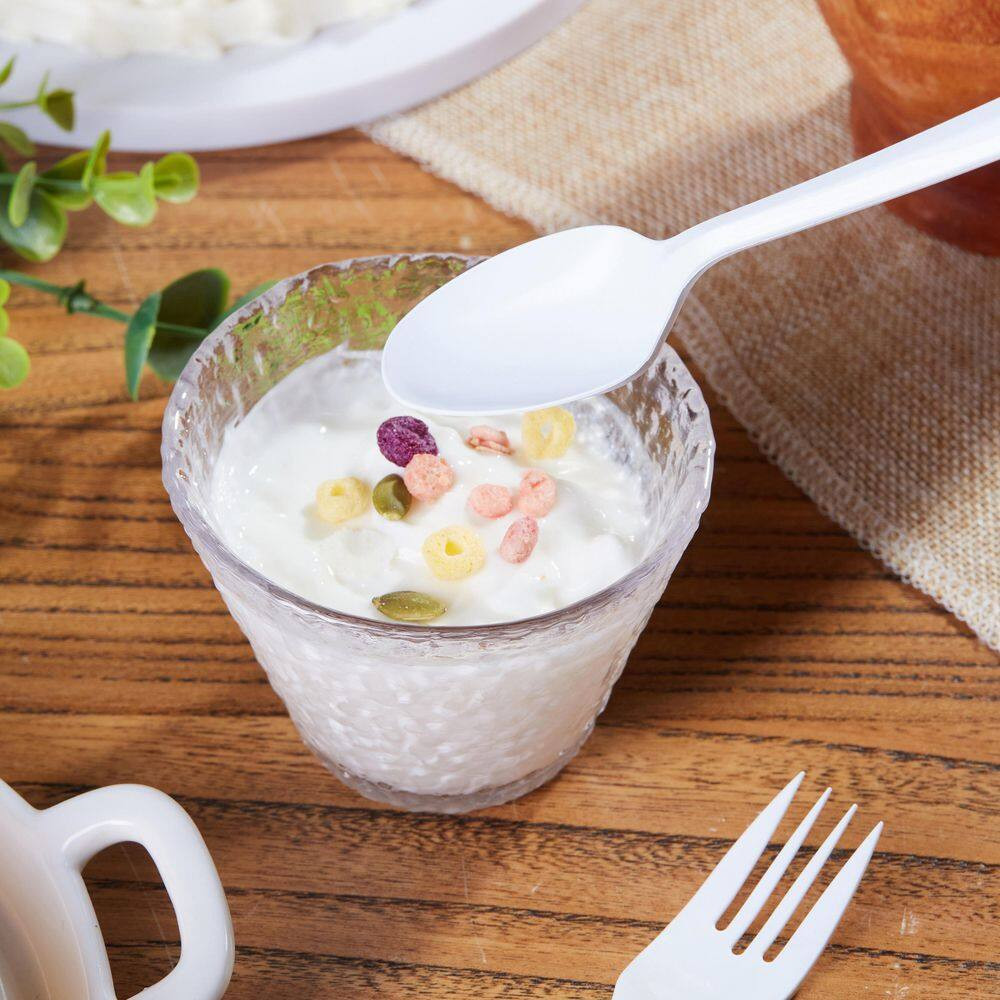 White Polypropylene Medium-Weight Spoons