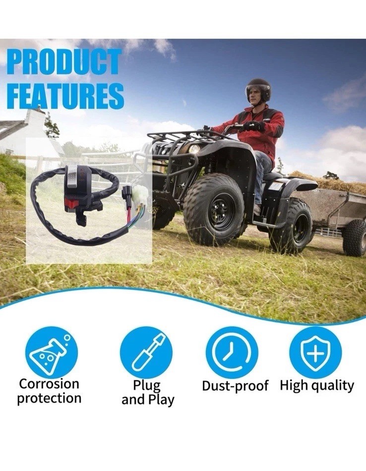 Left Handlebar Control Engine Start Run Off Headlight Switch Switch Solenoid