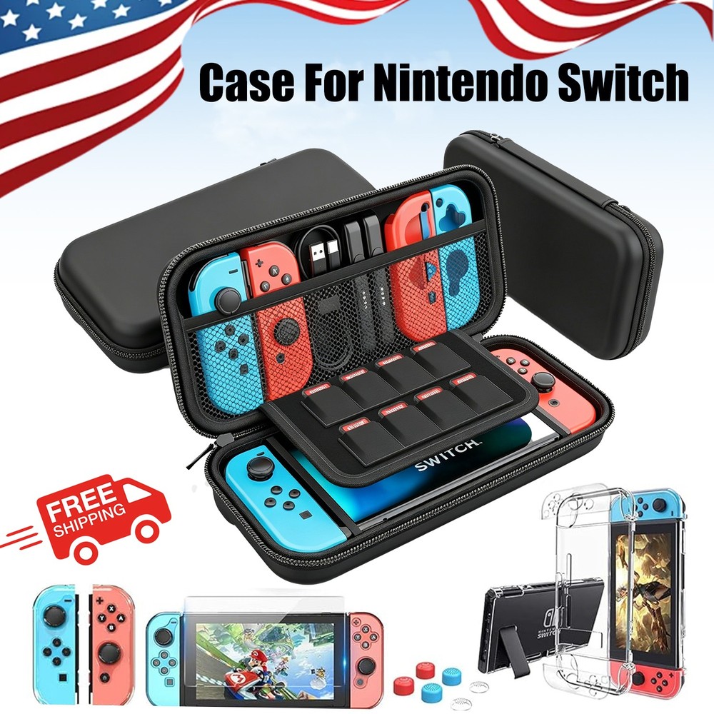 Case For Nintendo Switch Carry Case Pouch with Case HD Switch Screen Protector,b
