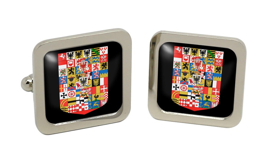 Prussia (Germany) Square Cufflink in Chrome Box