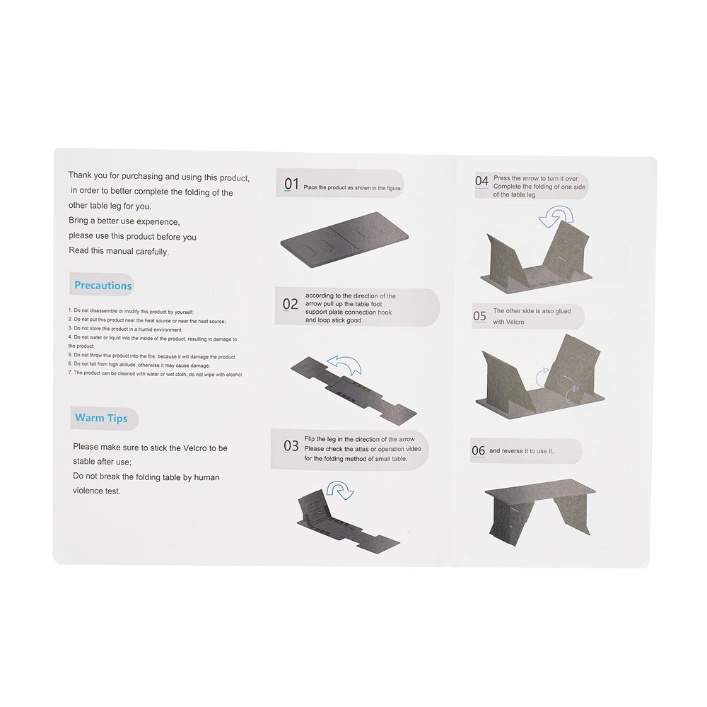 Folding Lap Desk with Angle Adjustable Portable Foldable Laptop Table Bed Desk