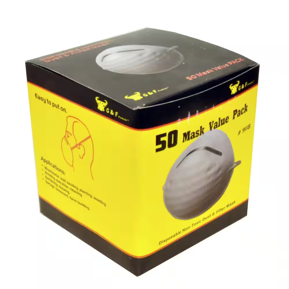 Particle Respirator Non-Toxic Dust Mask (50-Box)