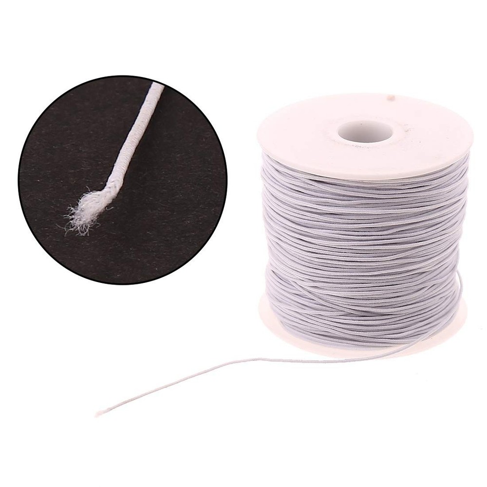 1mm White Elastic Cord Beading Thread Stretch String for Bracelet