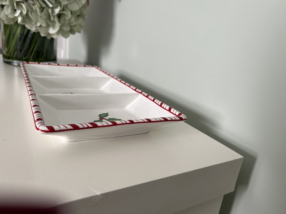 Crabtree & Evelyn Peppermint 3-Section Tray, NWT